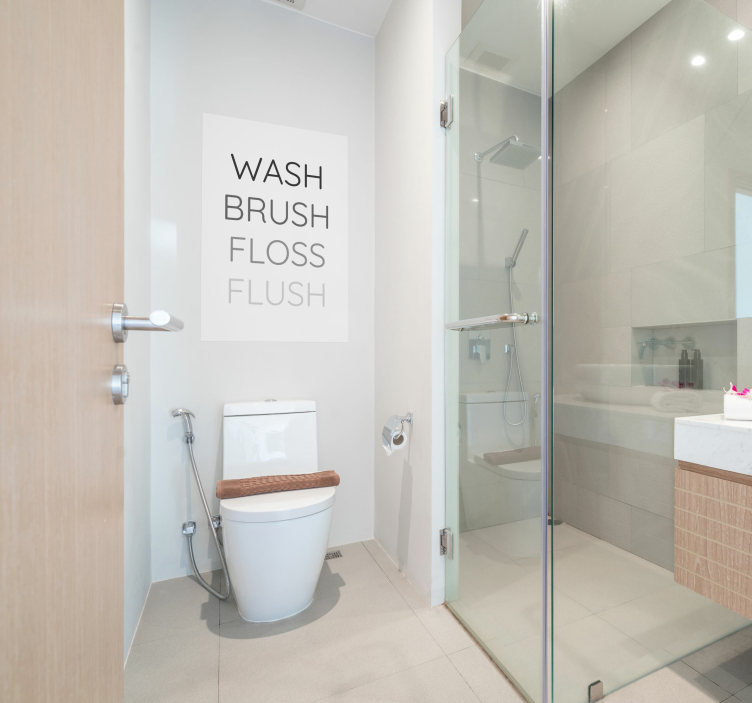 Umývacia kefa niť splachovací plagát - Tenstickers