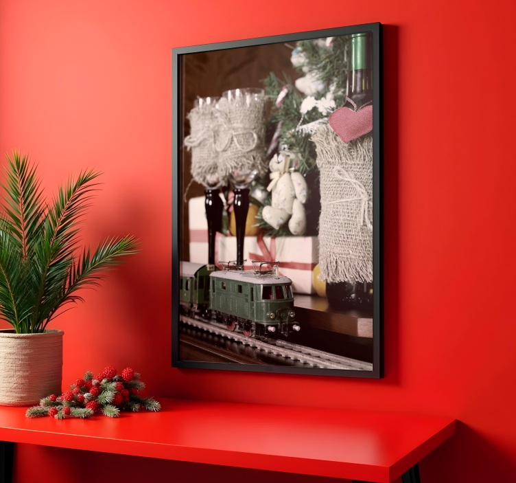 vianočný plagát hračkársky vláčik - Tenstickers