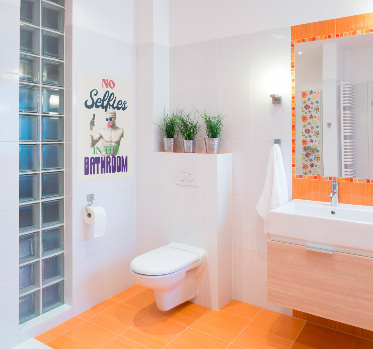 žiadny selfie plagát do kúpeľne - Tenstickers