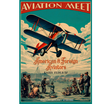 historický plagát "Aviation Meet""Letecké stretnutie" - Tenstickers