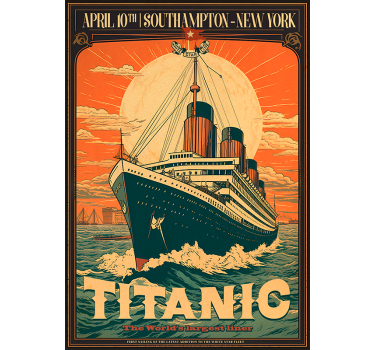 historický plagát titanicova prvá plavba - Tenstickers