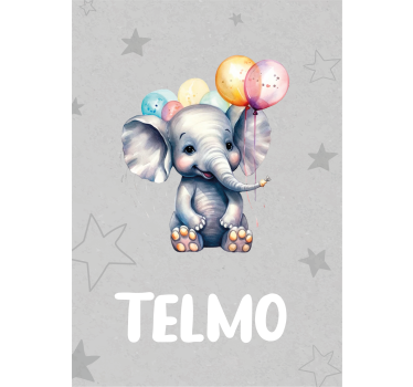 plagát iných zvierat sloníča s balónikmi - Tenstickers