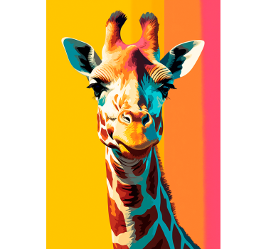 Plagát s pop artom portrét žirafy - Tenstickers