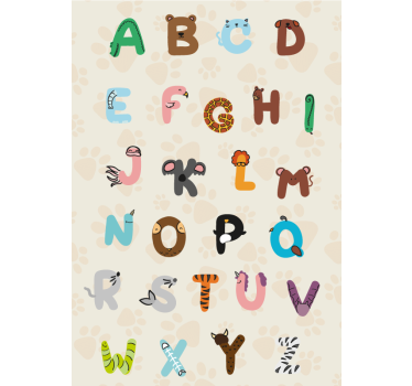 plagát do detskej izby zvieracia abeceda - Tenstickers