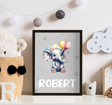plagát iných zvierat sloníča s balónikmi - Tenstickers