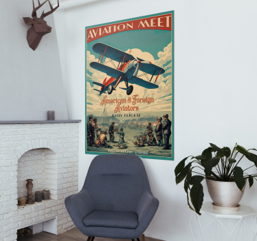 historický plagát "Aviation Meet""Letecké stretnutie" - Tenstickers