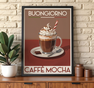 historický plagát mocha káva - Tenstickers