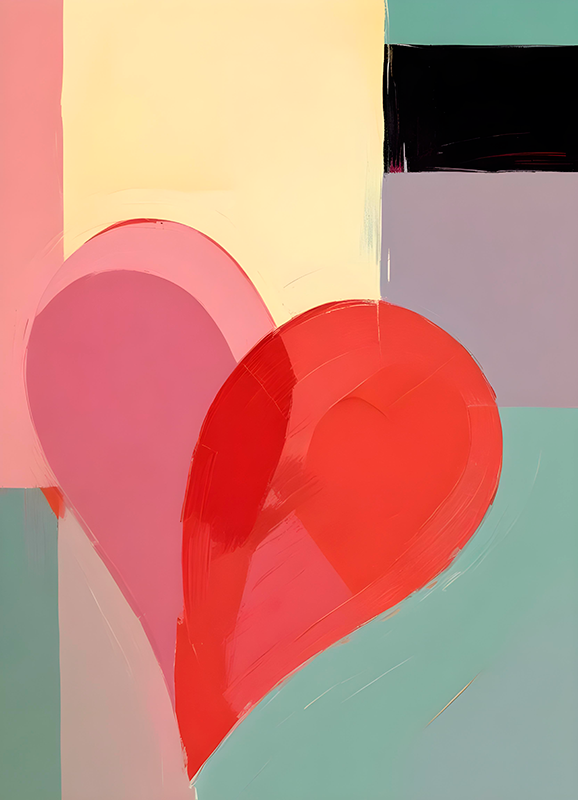 Realistický foto plagát maľovanie srdca - Tenstickers