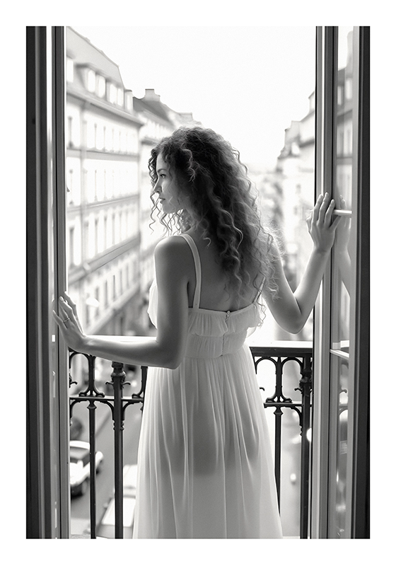 Realistický foto plagát dáma ráno - Tenstickers