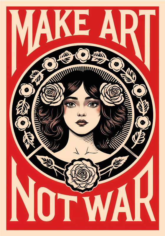 plagátové umenie make art not war - Tenstickers