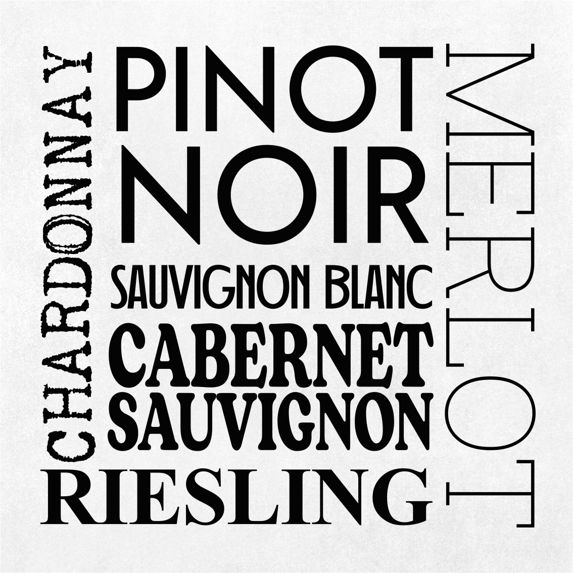 Plagát na kuchyňu druhy vína - Tenstickers