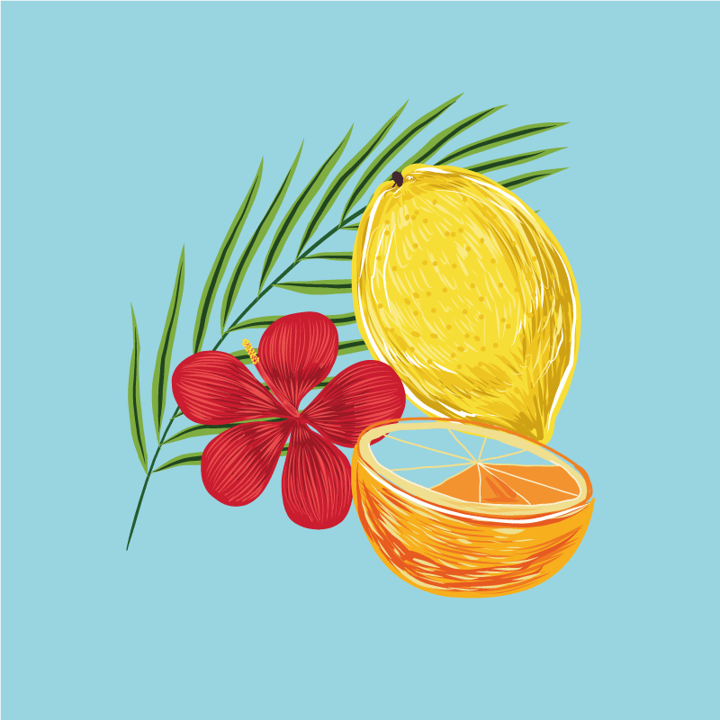 Plagát na kuchyňu s pastelovými citrónmi a ovocím - Tenstickers