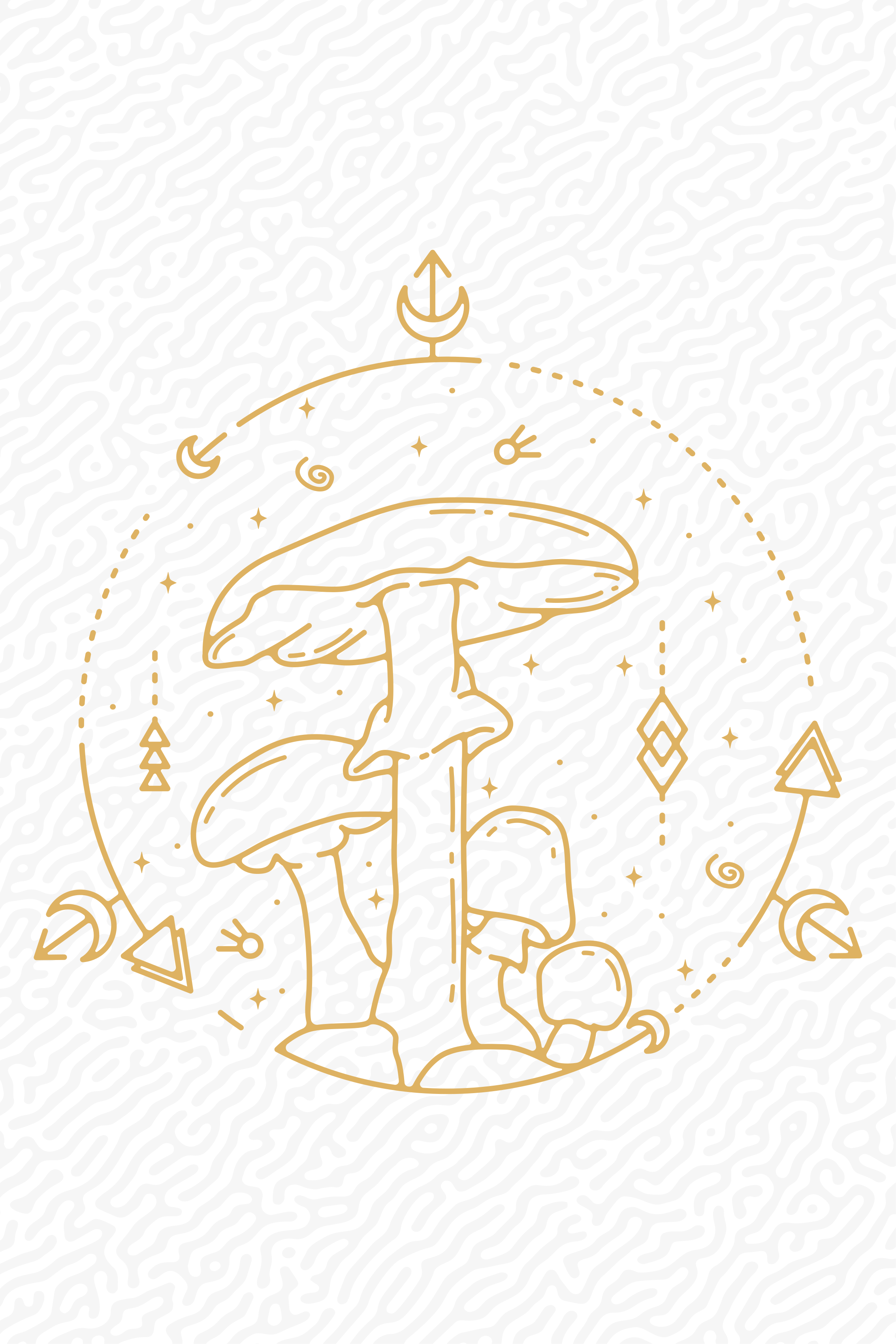 Plagát na kuchyňu geometrický dizajn húb v monoline - Tenstickers