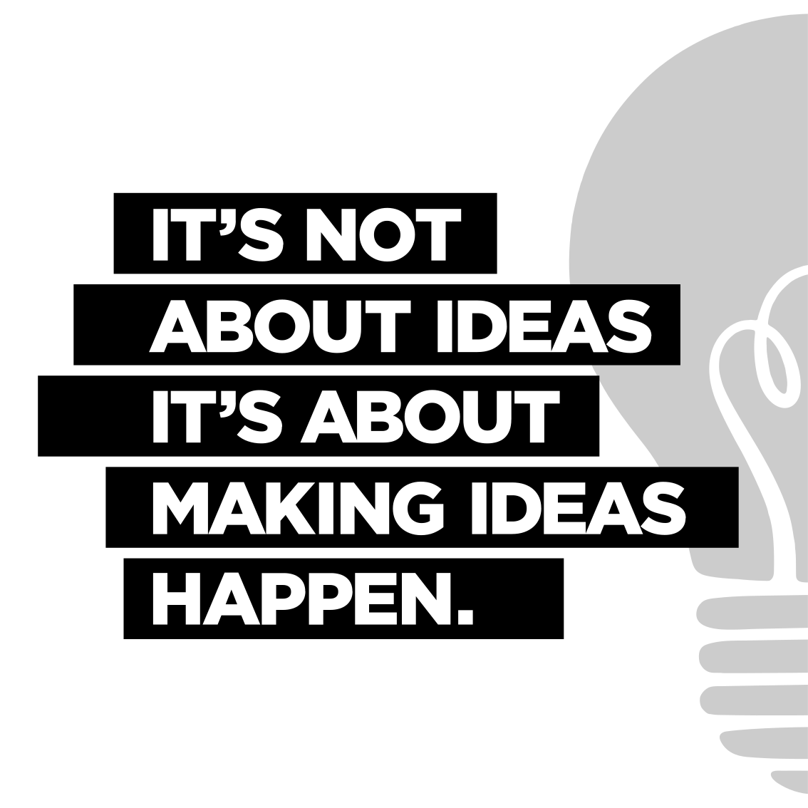 Plagát podľa kancelárie s textom o nápadoch - Tenstickers