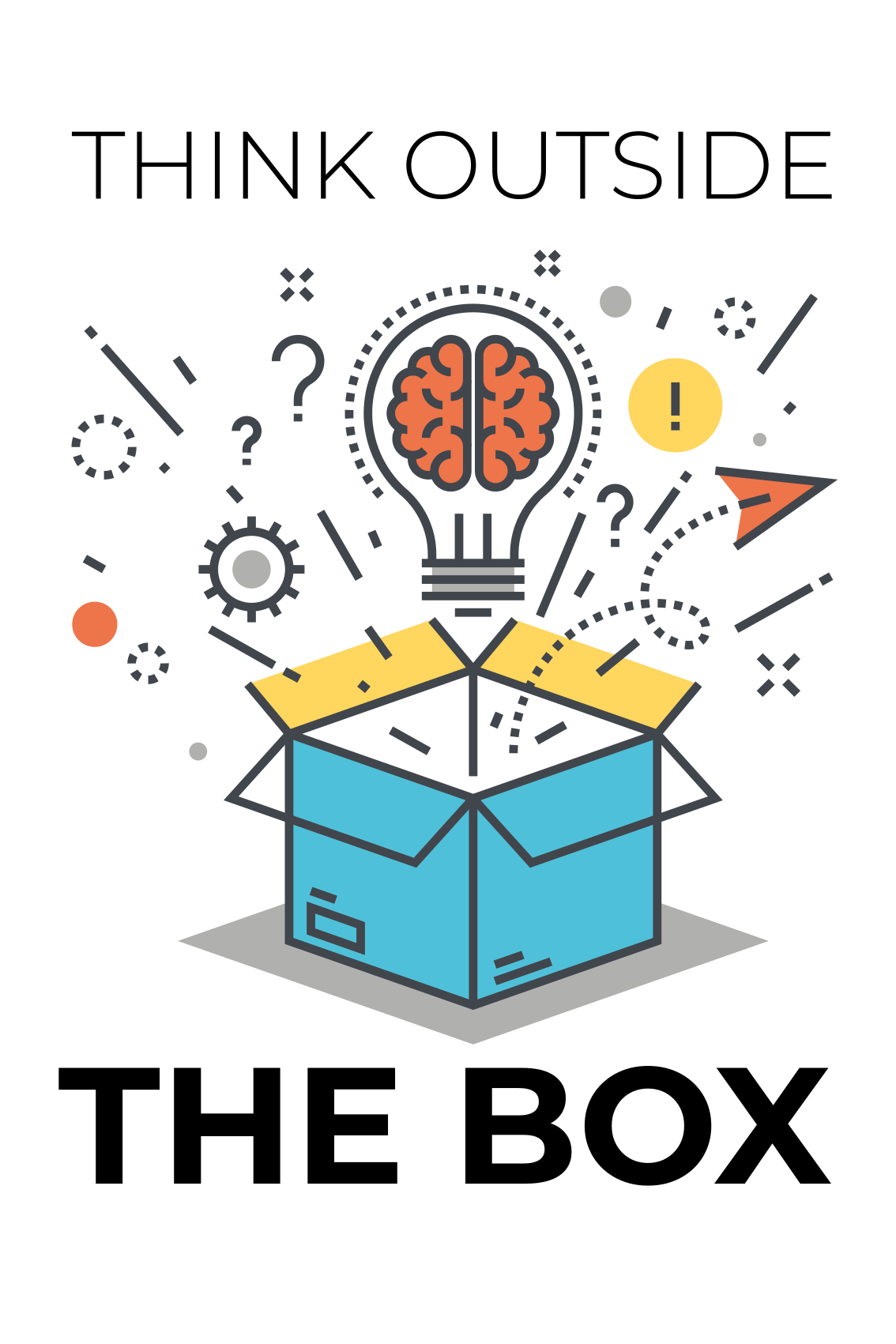 Plagát podľa kancelárie myslite mimo rámec - Tenstickers