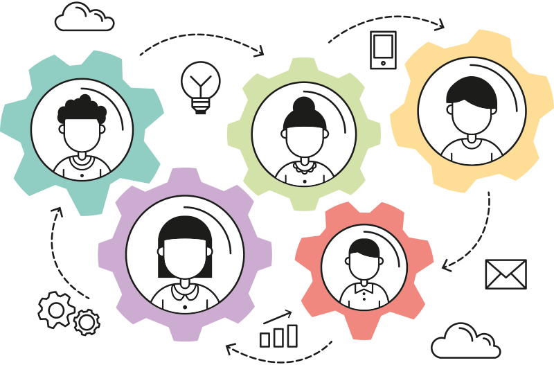 Plagát podľa kancelárie motor spolupráce - Tenstickers