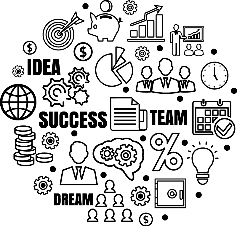 Plagát podľa kancelárie obchodný ideogram - Tenstickers