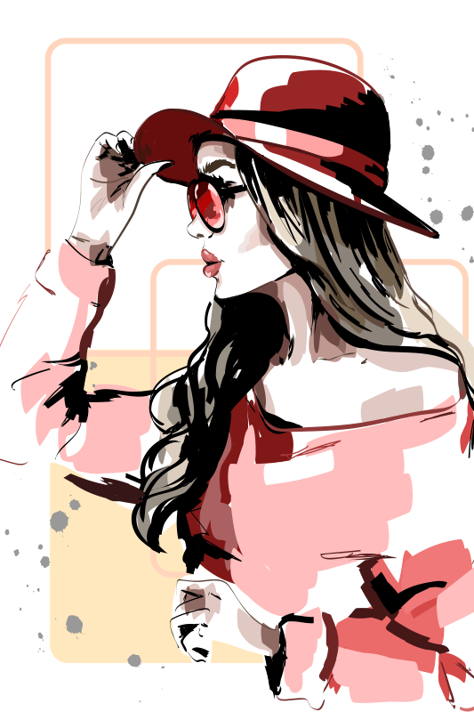 Plagát na izbu dámy so sombrerom - Tenstickers