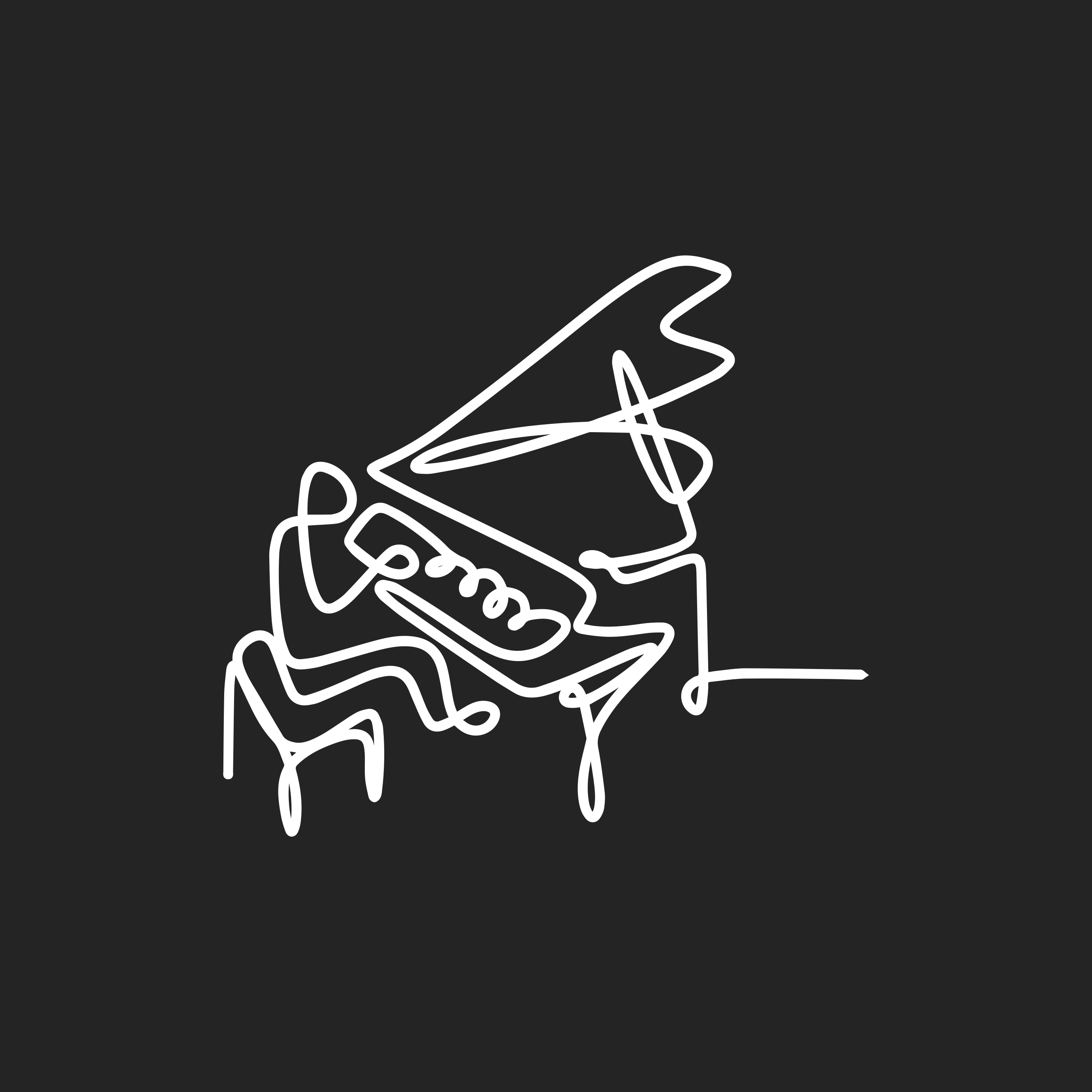 Plagát na izbu s roztomilým pianistom v lineárnom štýle - Tenstickers