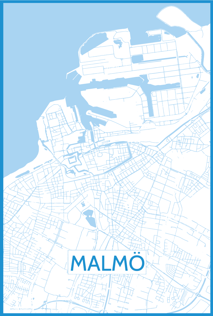 Plagát na izbu mapa malmö - Tenstickers