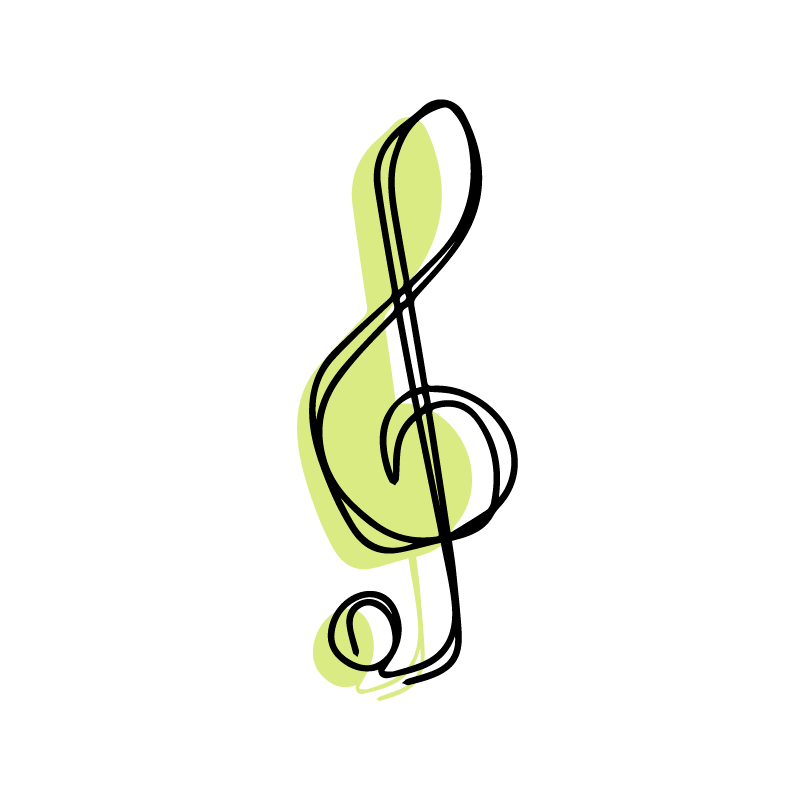 Plagát na izbu s minimalistickým dizajnom hudobnej noty - Tenstickers