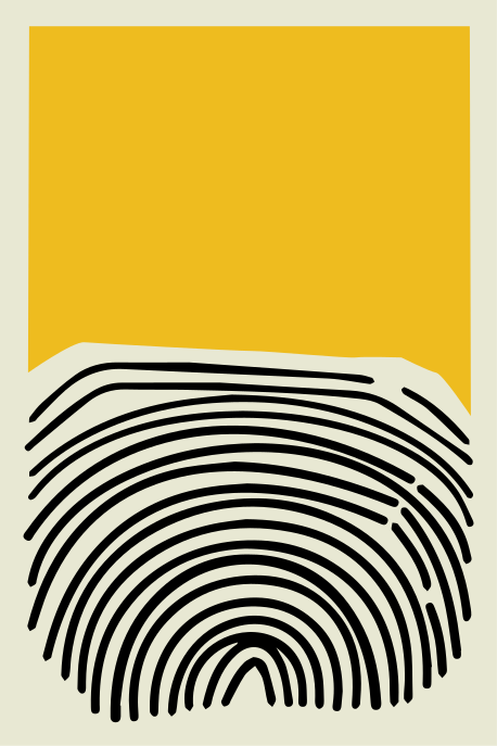 Plagát na izbu abstraktný žltý obraz s čiernymi líniami - Tenstickers