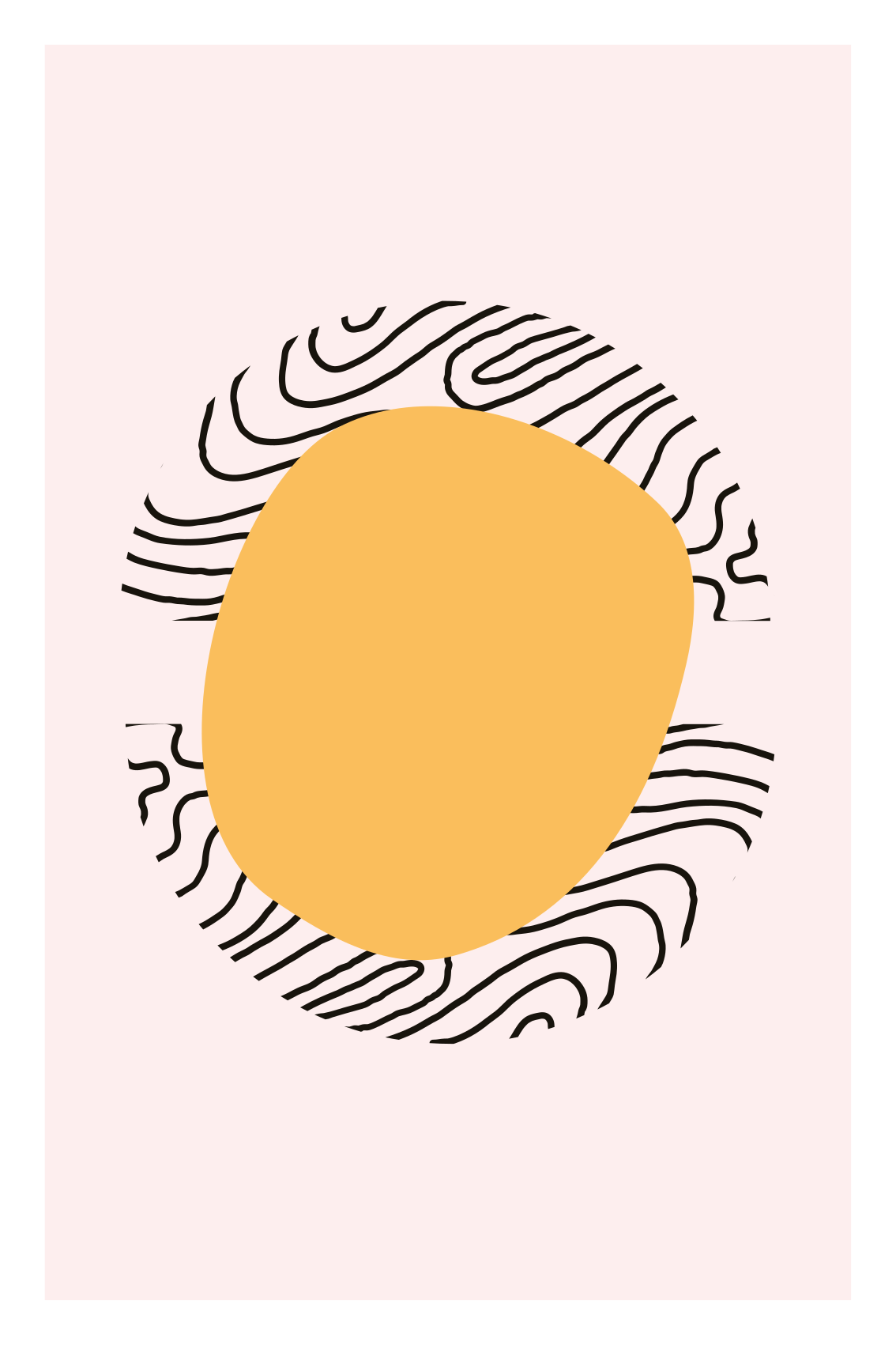 Plagát na izbu línie a žltá forma - Tenstickers