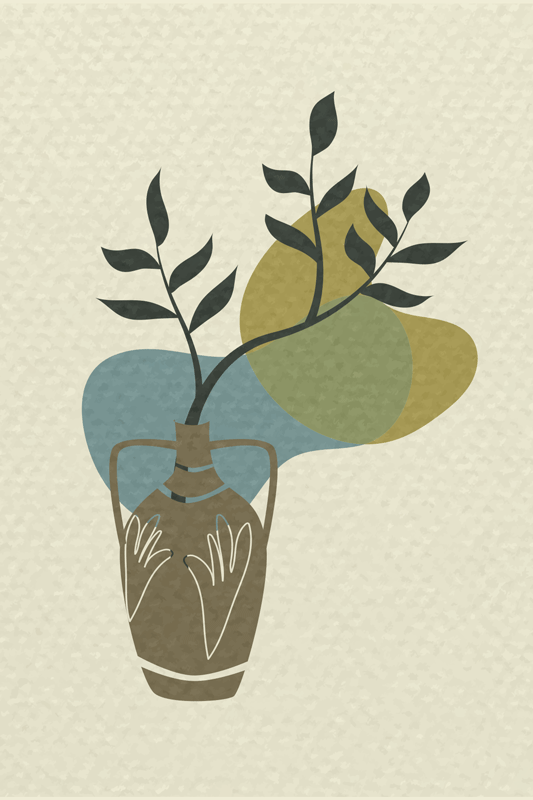 Plagát na izbu japandi minimalistická príroda - Tenstickers