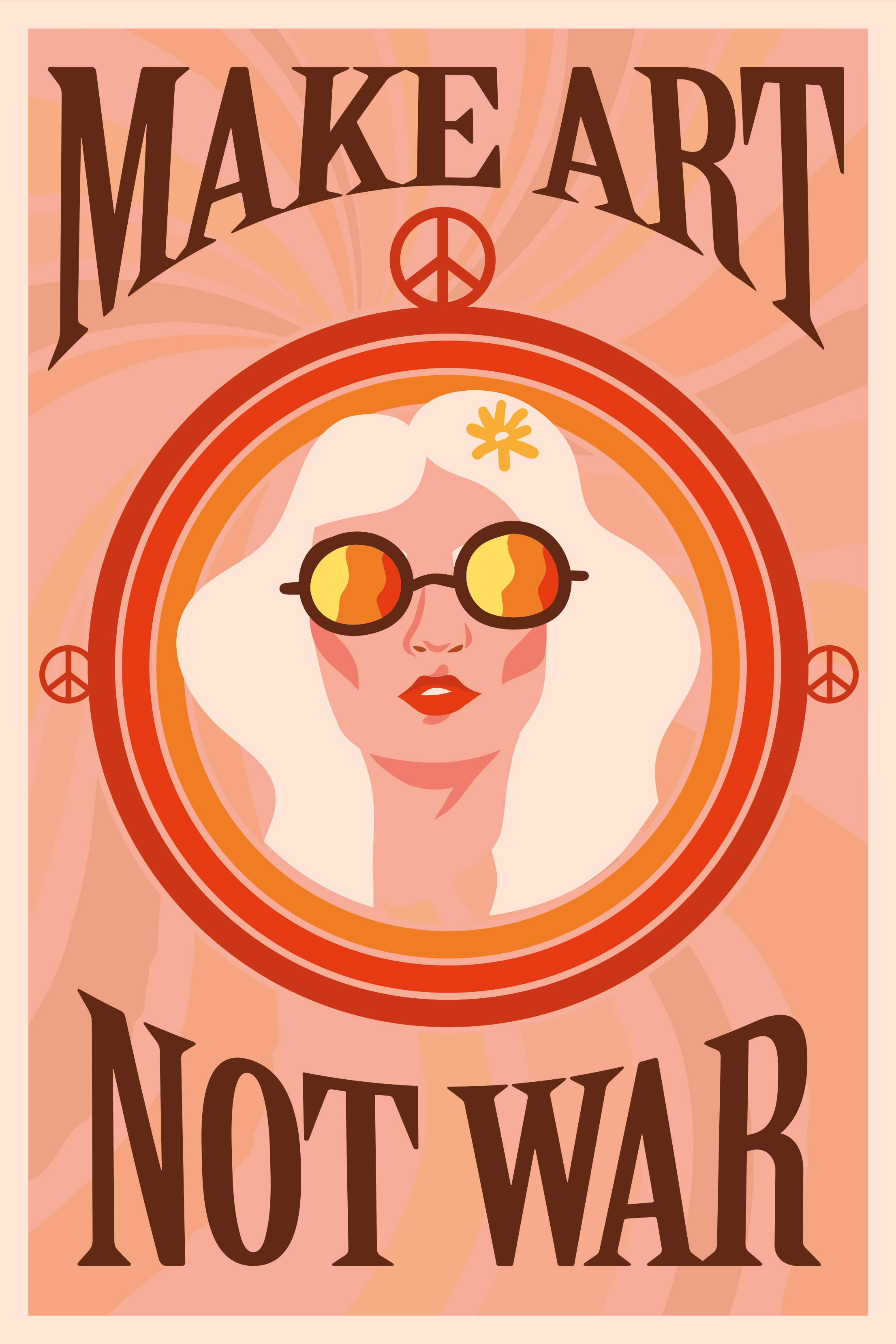 Frázy z plagátov robte umenie nie vojnu - Tenstickers