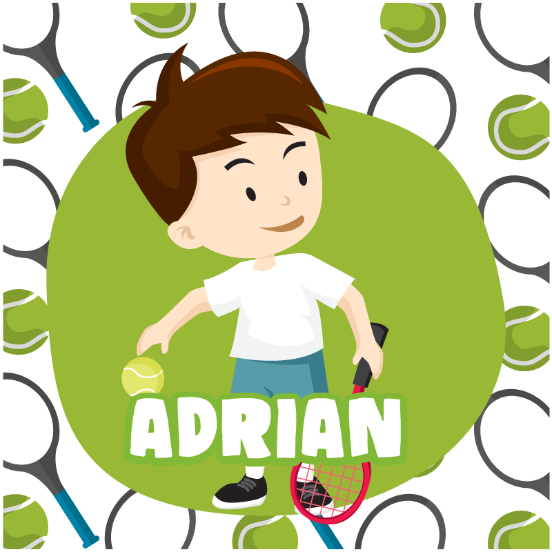 Sportovy plakat detský tenista s menom - Tenstickers
