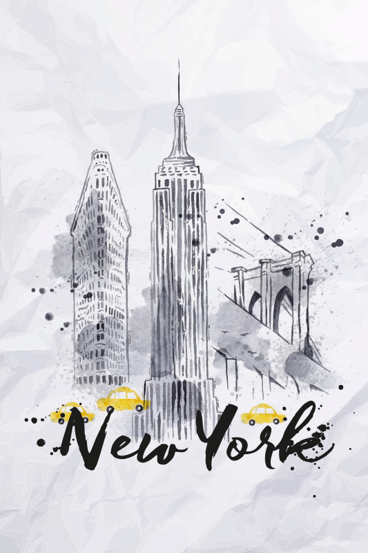 Plagátové mestá a krajiny panorama new yorku - Tenstickers