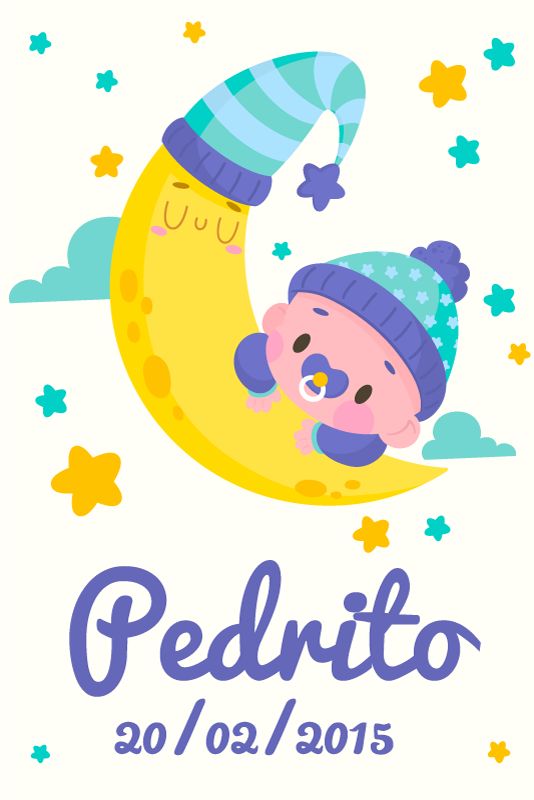 Personalizovaný plagát spící báječná luna - Tenstickers