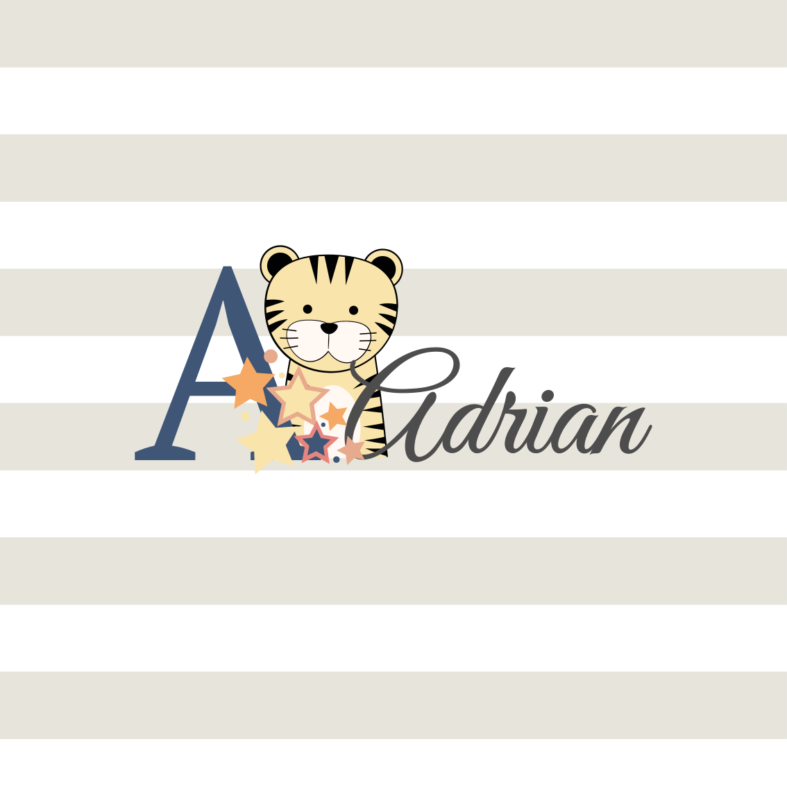 Personalizovaný plagát s postavou tigra adriana - Tenstickers