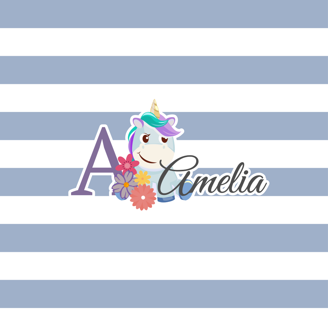 Personalizovaný plagát s dizajnom jednorožca - Tenstickers