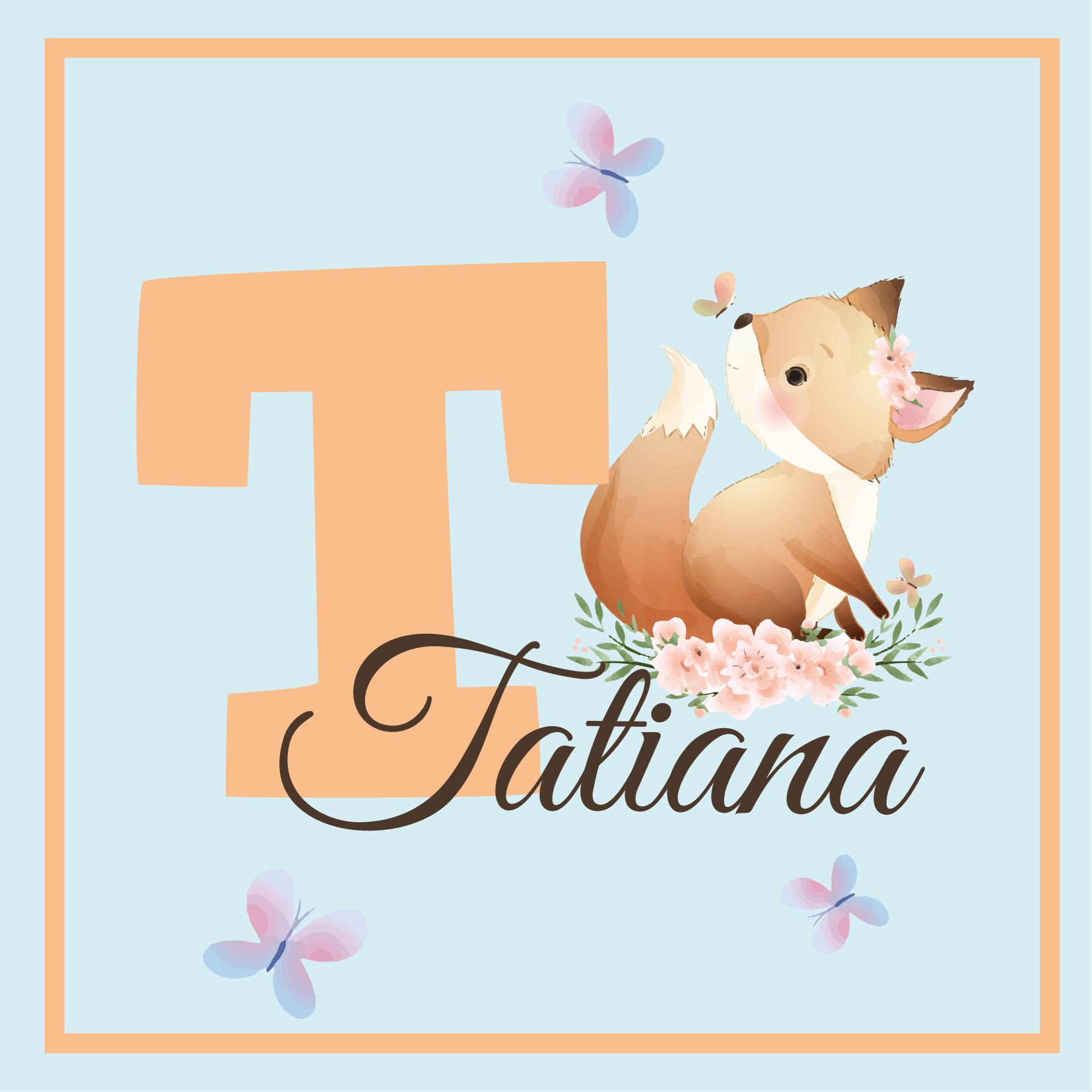 Personalizovaný plagát prívetivá líška - Tenstickers