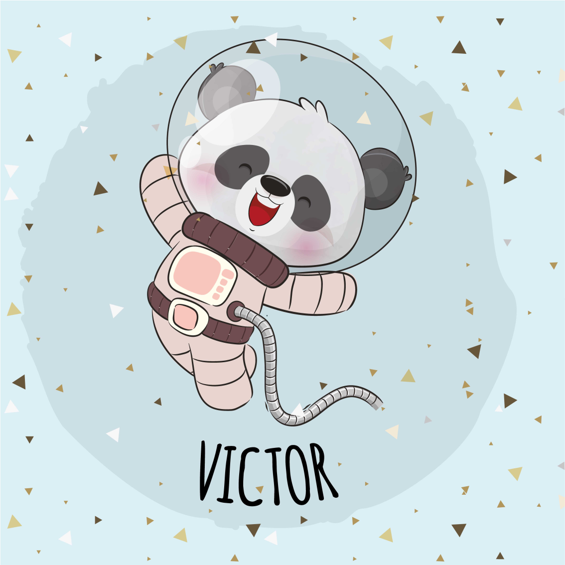 Personalizovaný plagát Šťastného vesmírneho pandy - Tenstickers