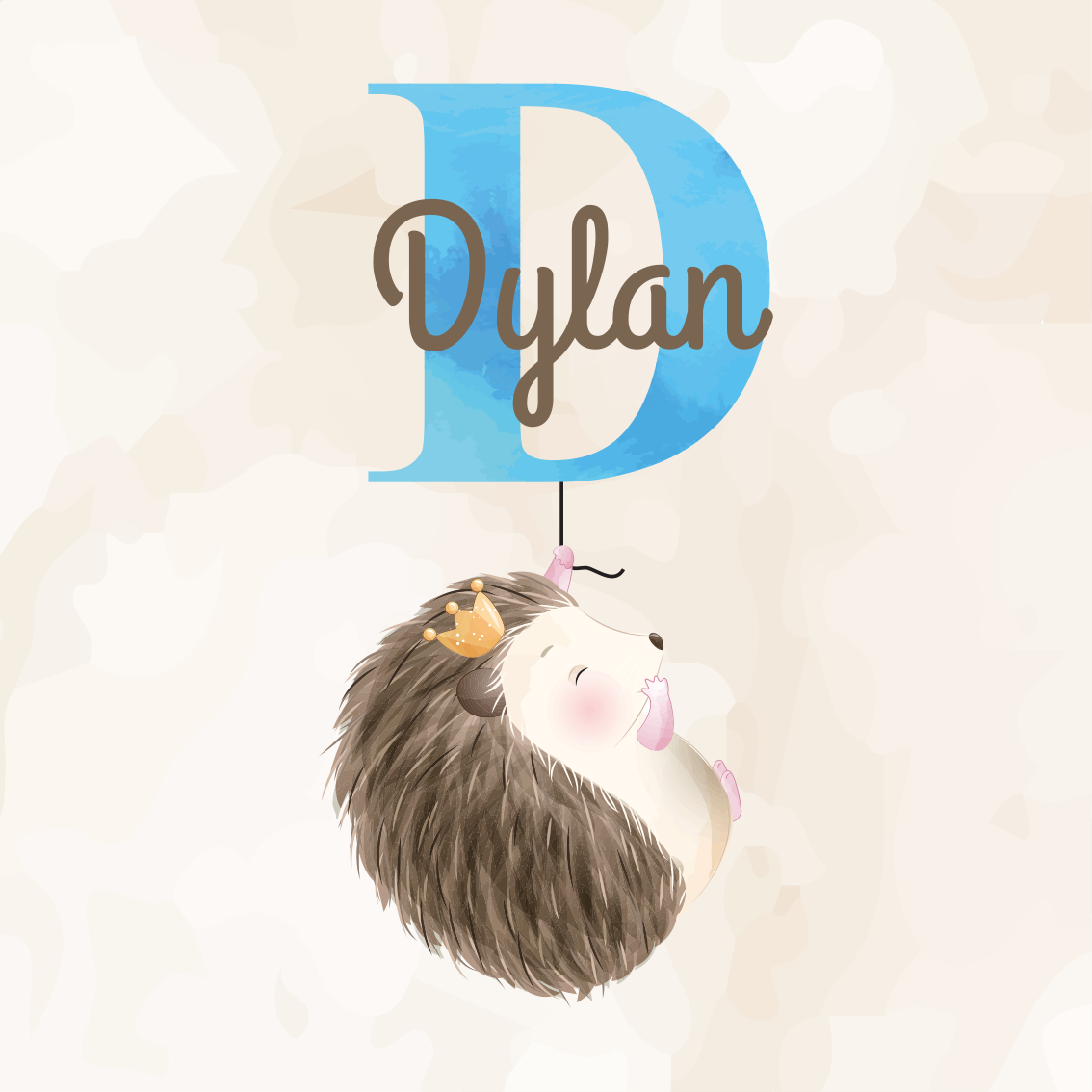 Personalizovaný plagát s roztomilou ježkovou ilustráciou - Tenstickers