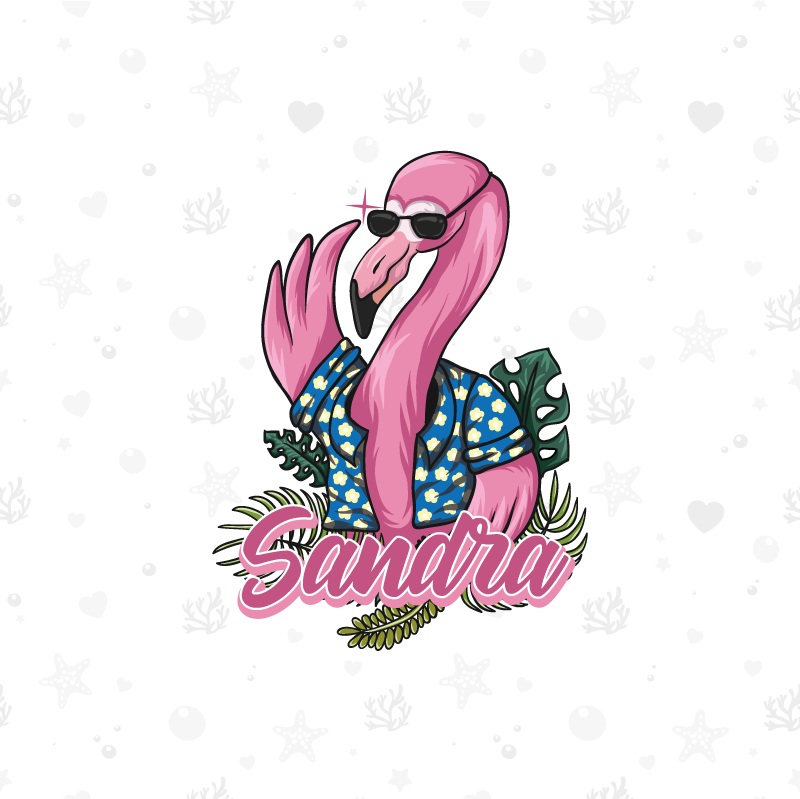 Personalizovaný plagát s cool plameniakovým štýlom - Tenstickers