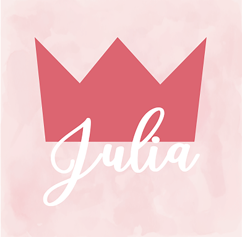 Personalizovaný plagát korunová personalizácia júlia - Tenstickers