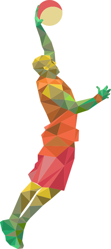 Basketbalový plagát geometrického hráča na vinylovom dekore - Tenstickers