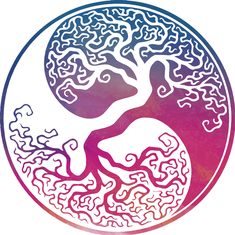 Plagát so stromami yin yang stromový životný nálepka - Tenstickers