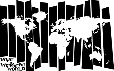 Plagát s mapou sveta retro vinylová mapa - Tenstickers