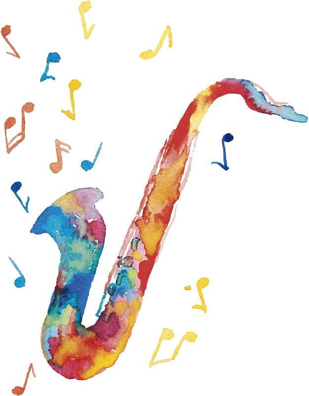 Hudobné plagáty farebný saxofón - Tenstickers