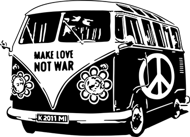 Historický plagát hippie van dekorácia z vinylu - Tenstickers