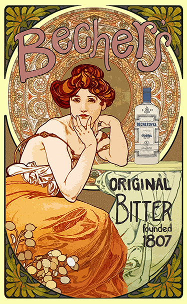 Historický plagát modernistický dekoratívny poster - Tenstickers
