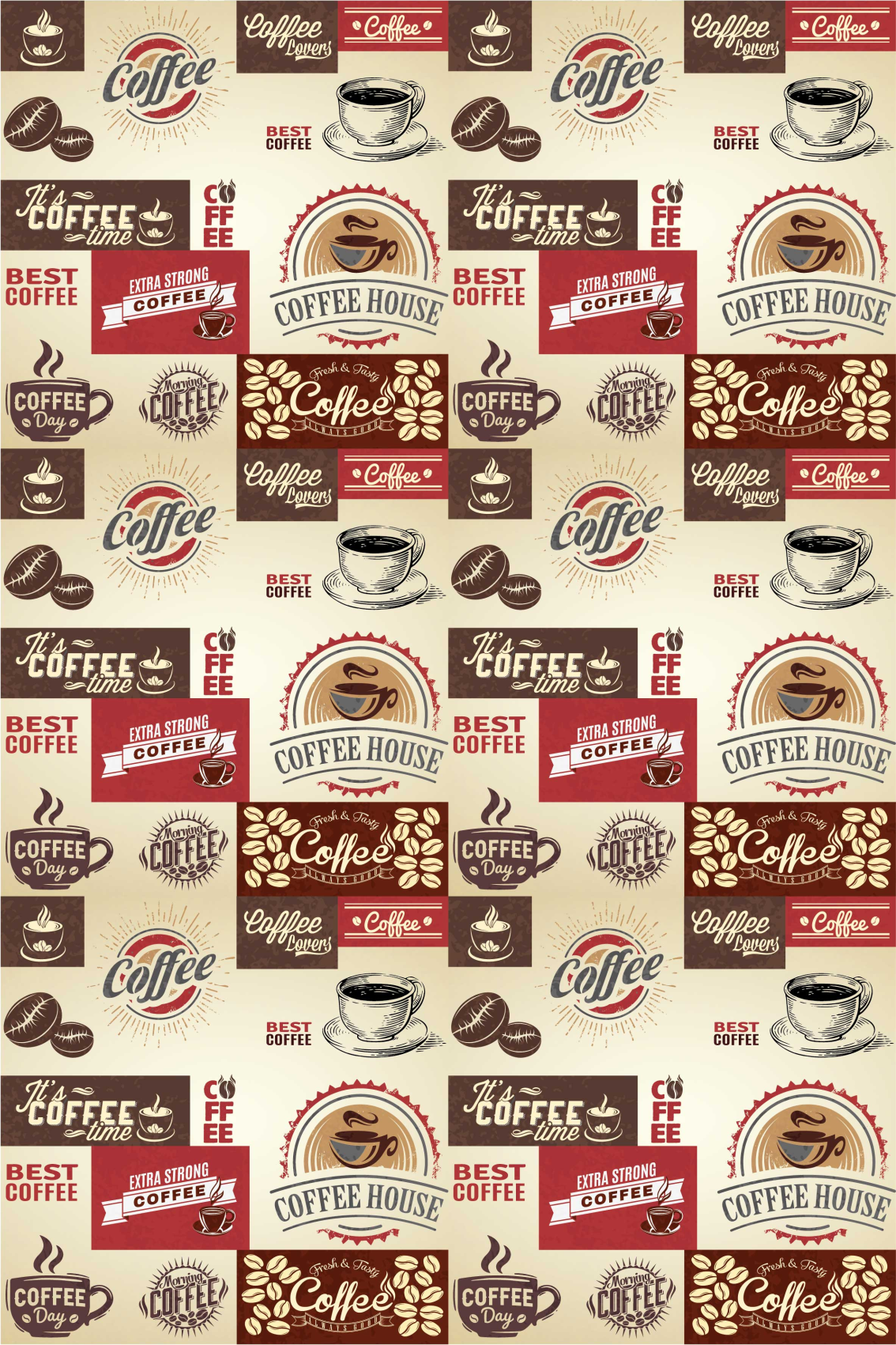 Historický plagát retro káva - Tenstickers