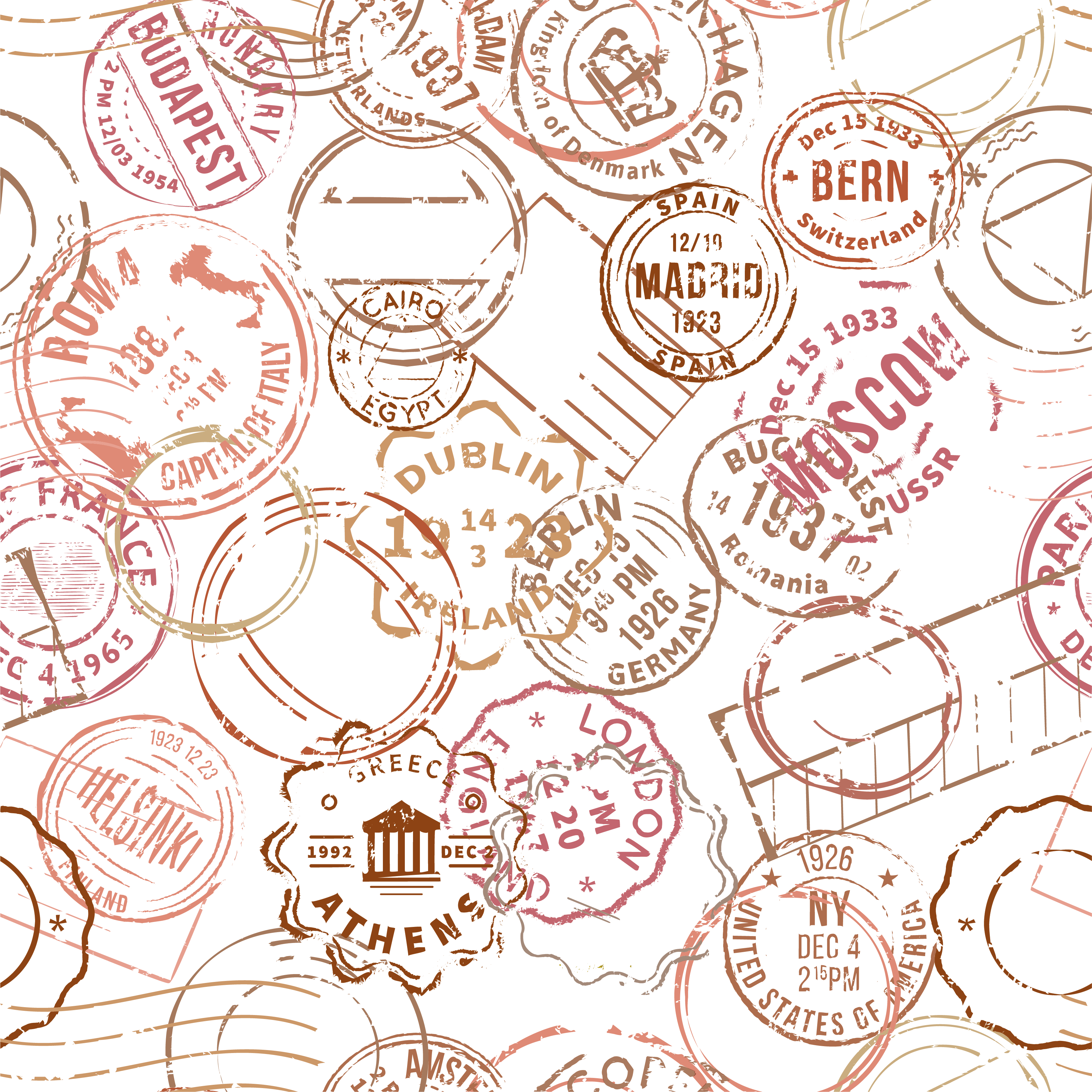 Historický plagát s retro známkami - Tenstickers