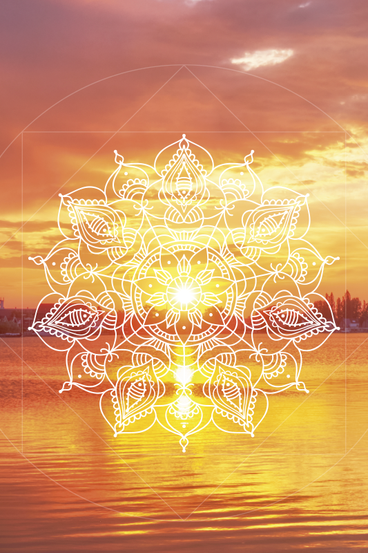 Plagát krajiny mandala západu slnka - Tenstickers