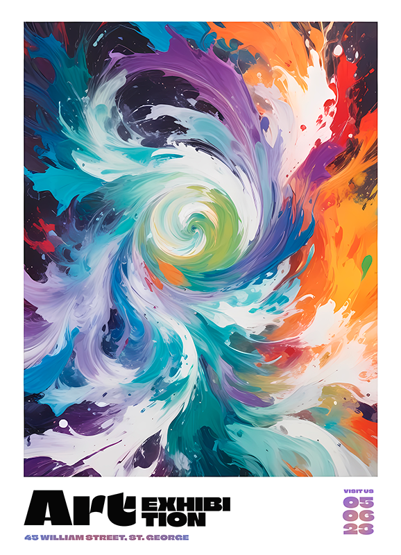Abstraktný poster na výstavu umenia - Tenstickers