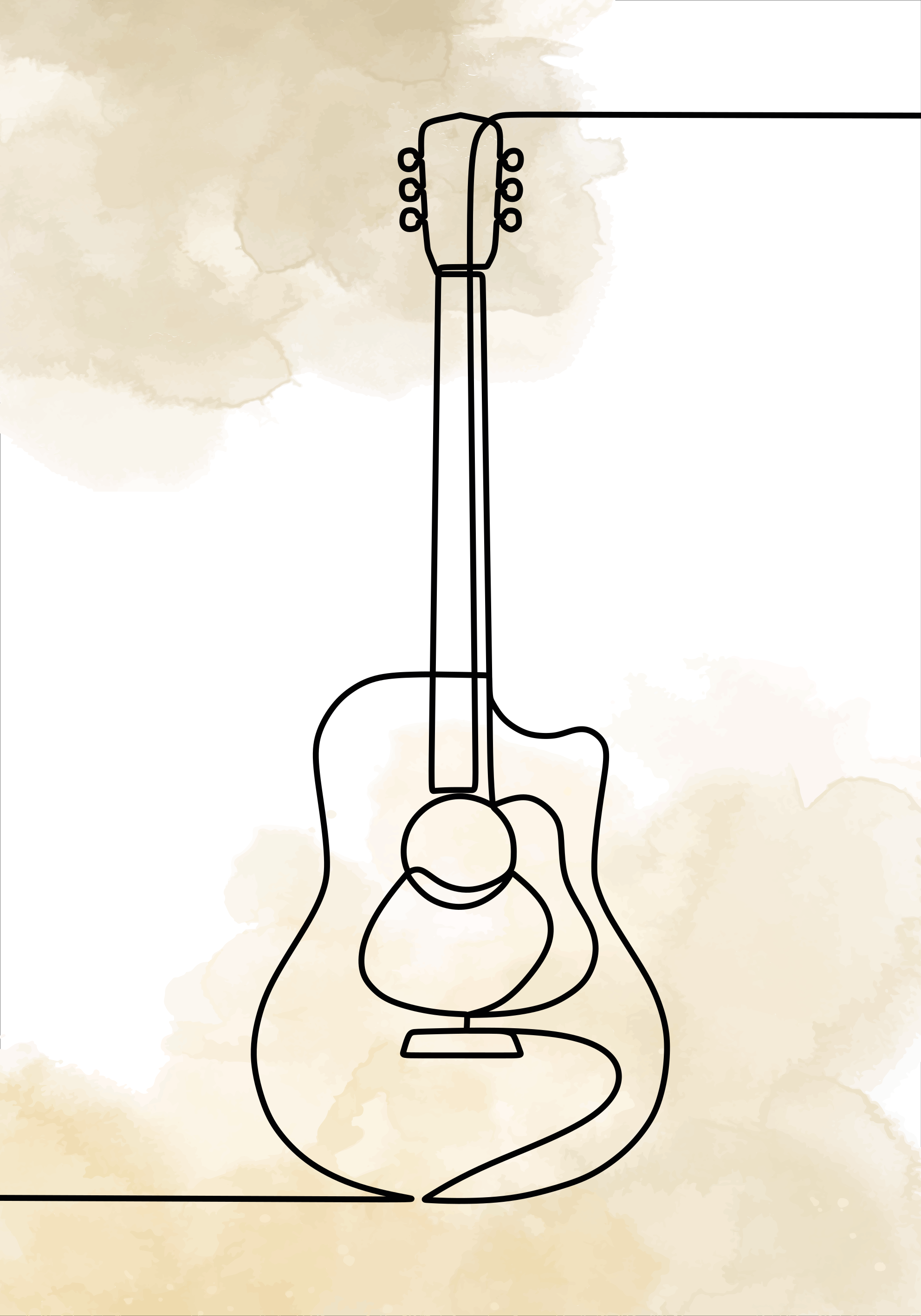 Hudobné plagáty jednoradová gitara - Tenstickers